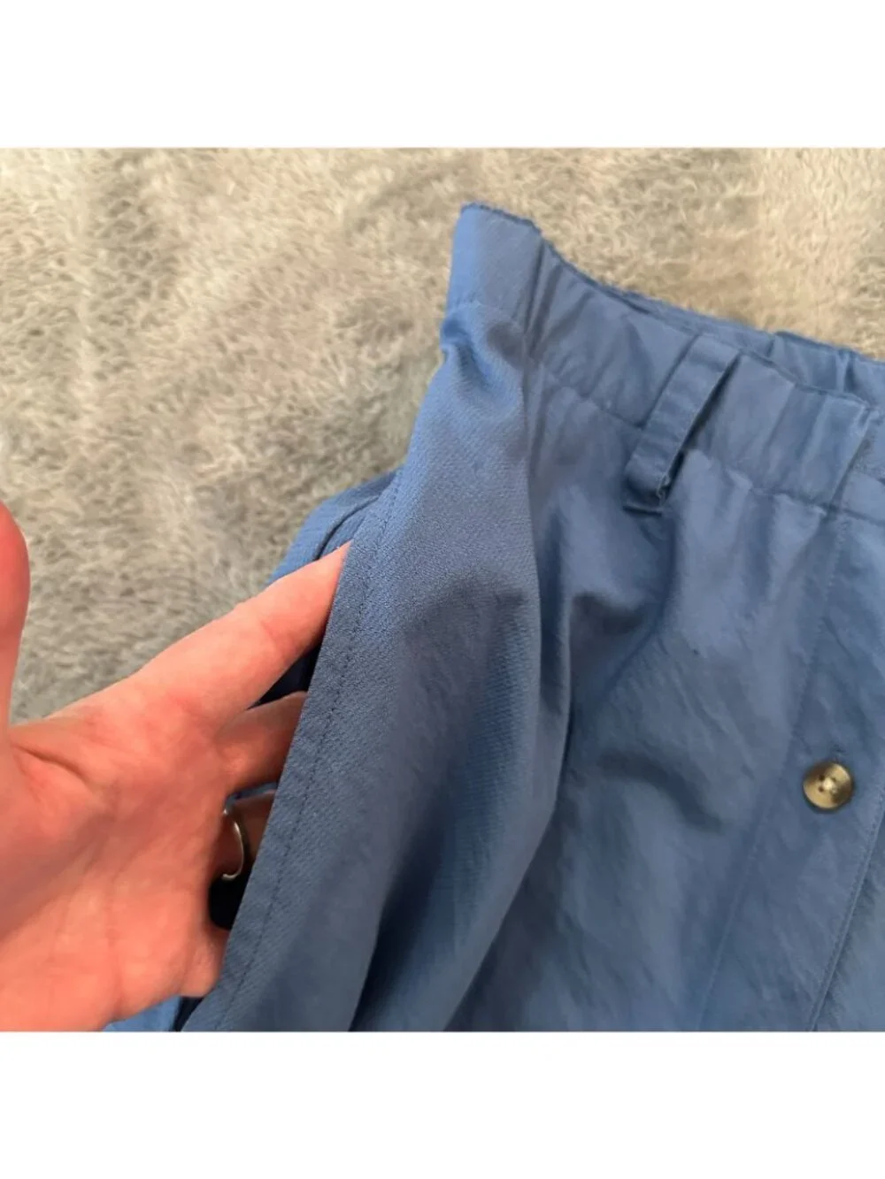 Vintage REI Nylon Maxi Skirt Button Front Womens SMALL